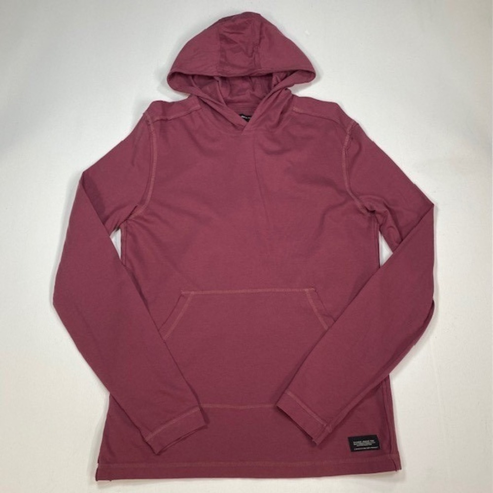 Silver Jeans Co Mens Burgundy Cotton Long Sleeve Hooded T-Shirt SMF21 5838 M NEW
